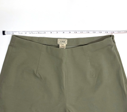 LL Bean Olive Green Straight Leg Pants Side Zipper - 14T