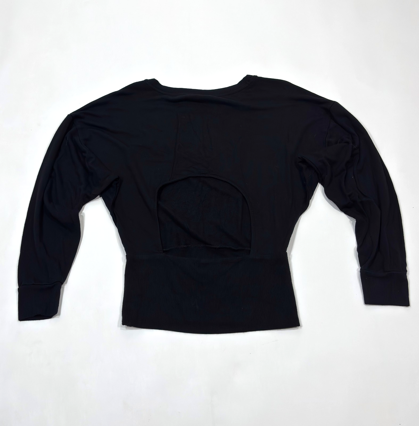 Express Open Back Dolman Long Sleeve Top Black - XS