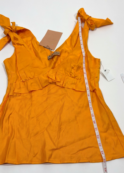 Maggie Marilyn The Diana Cami Tank Ruffle Tie Shoulder Orange - 6