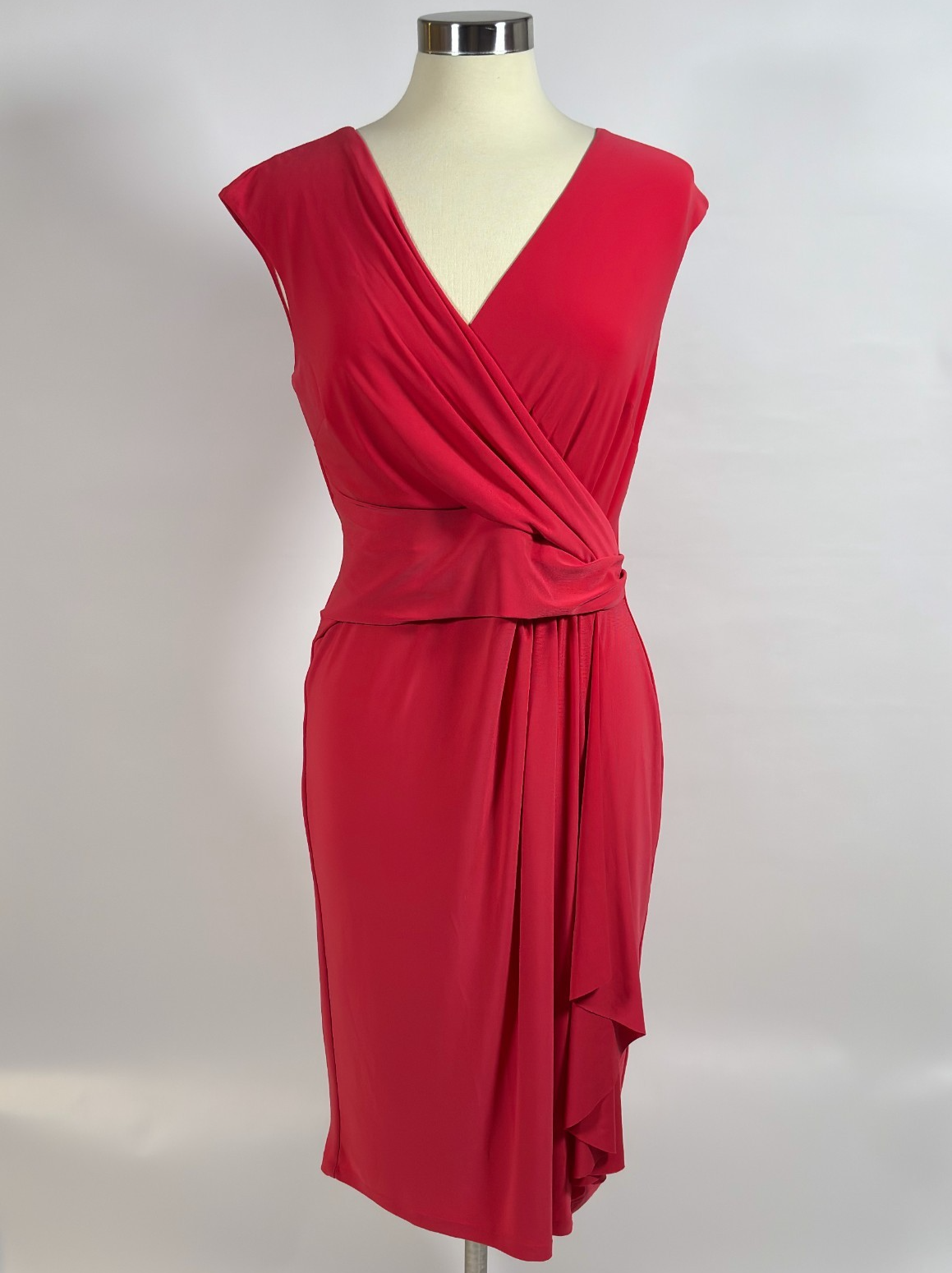 Chaps Fuchsia Pink Faux Wrap Dress - L