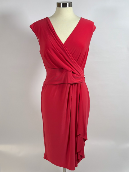 Chaps Fuchsia Pink Faux Wrap Dress - L