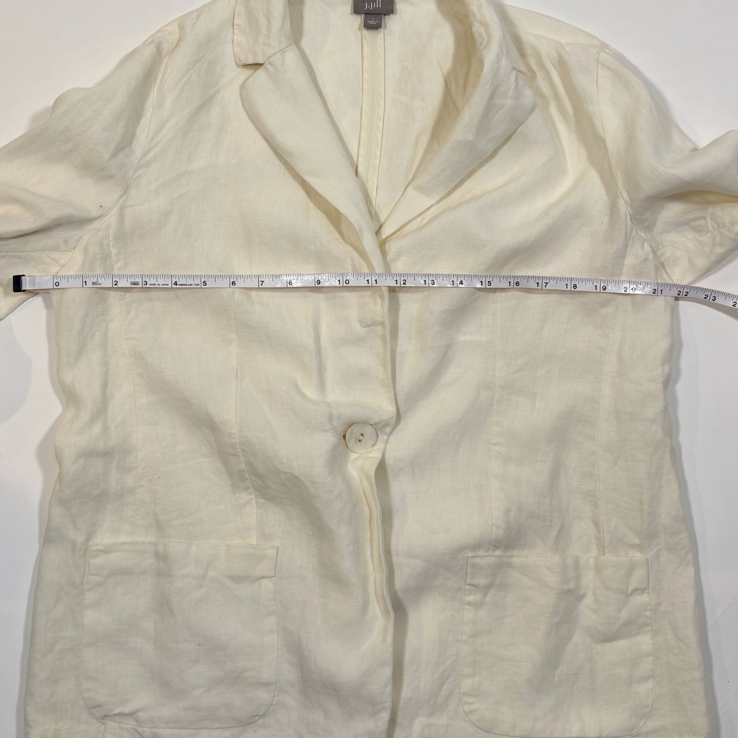 J Jill Single Button Blazer Jacket Ivory White - L