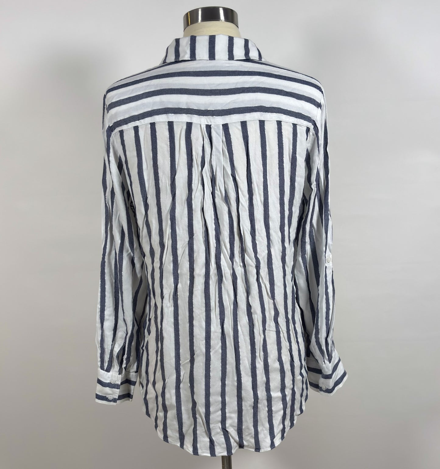 INC International Concepts Blue Striped Long-Sleeve Button Down Shirt - L