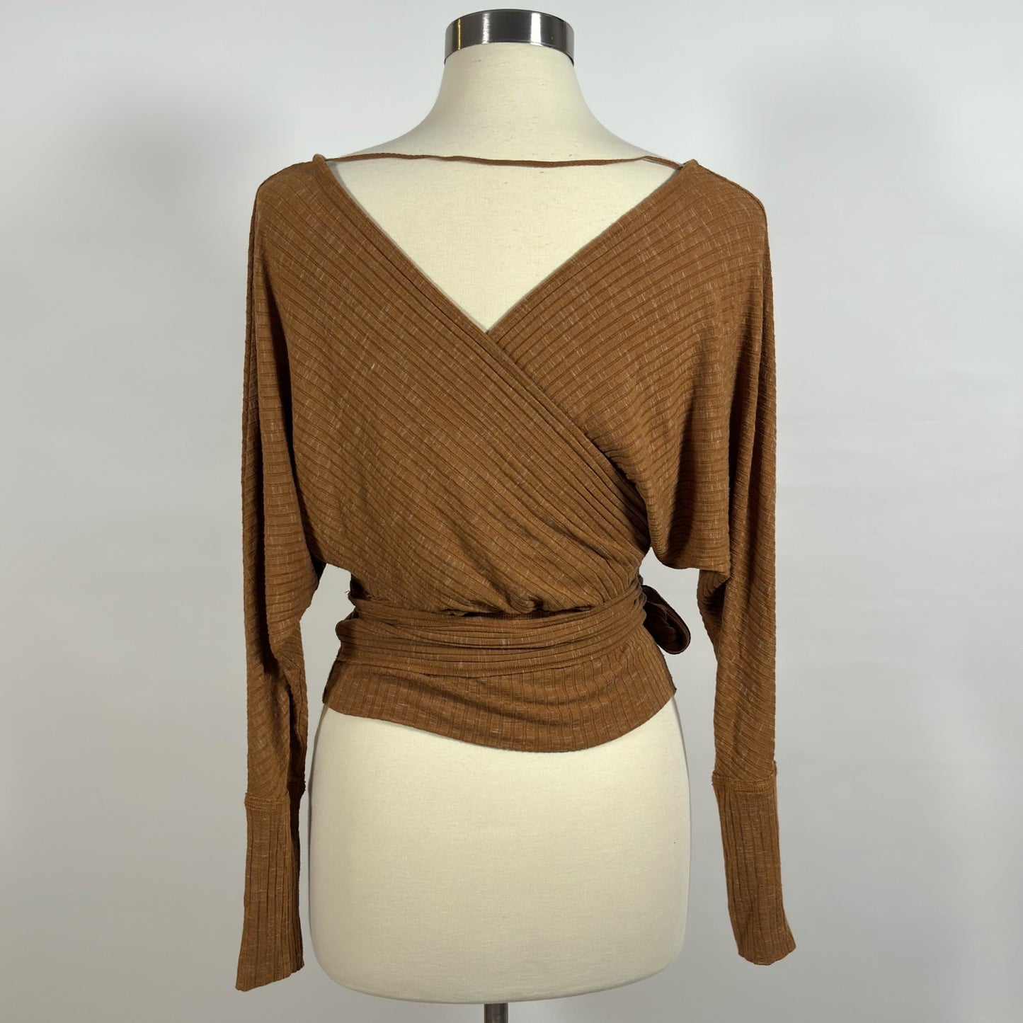 Free People East Coast Wrap Top Blouse Moroccan Spice - XS