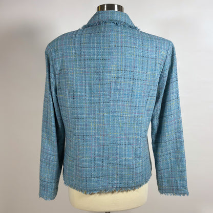 Carole Little Tweed Blazer Pastel Blue - L
