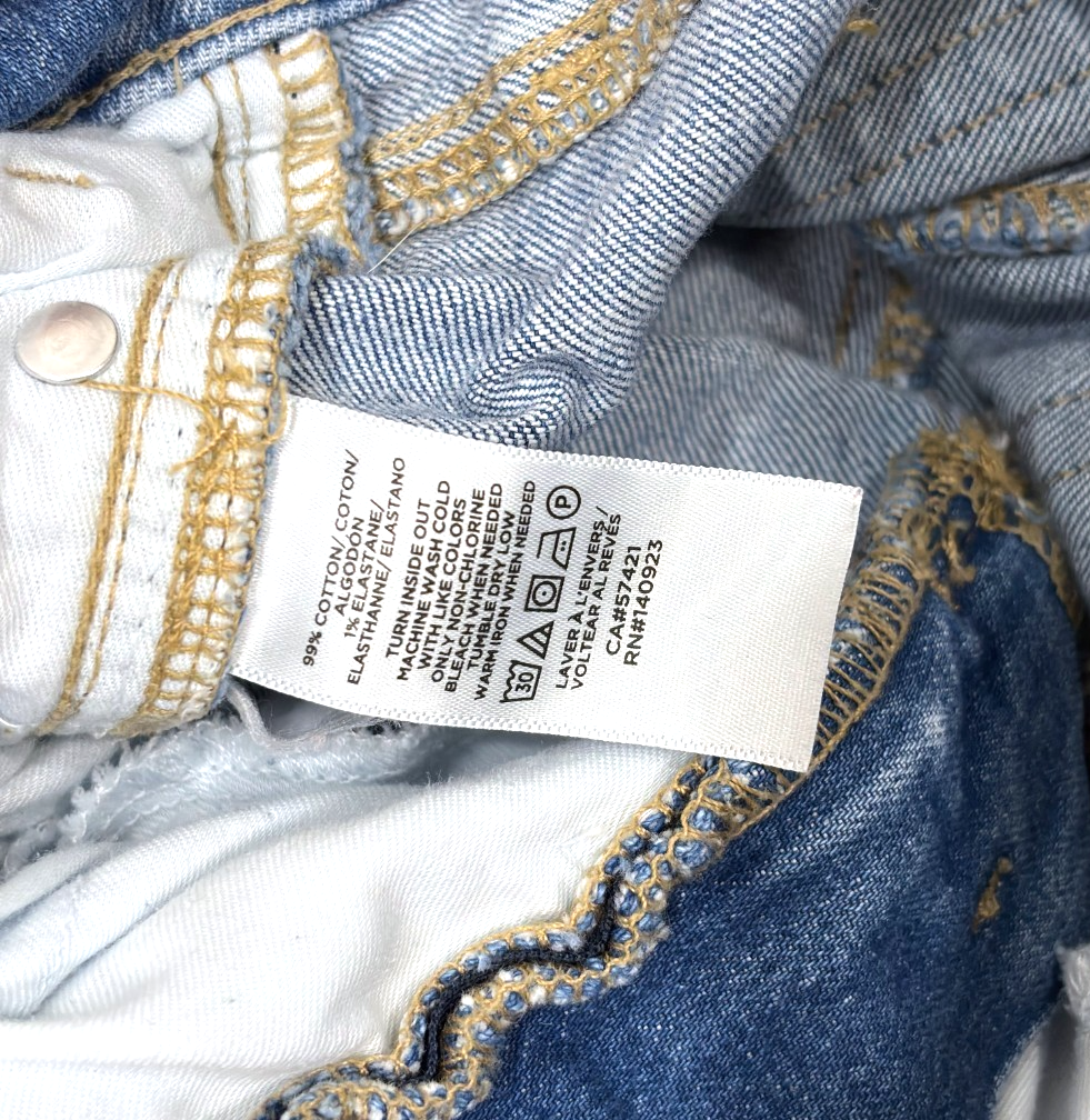 Loft The Straight Crop Jeans Medium Wash Raw Hem Distressed - 2/26