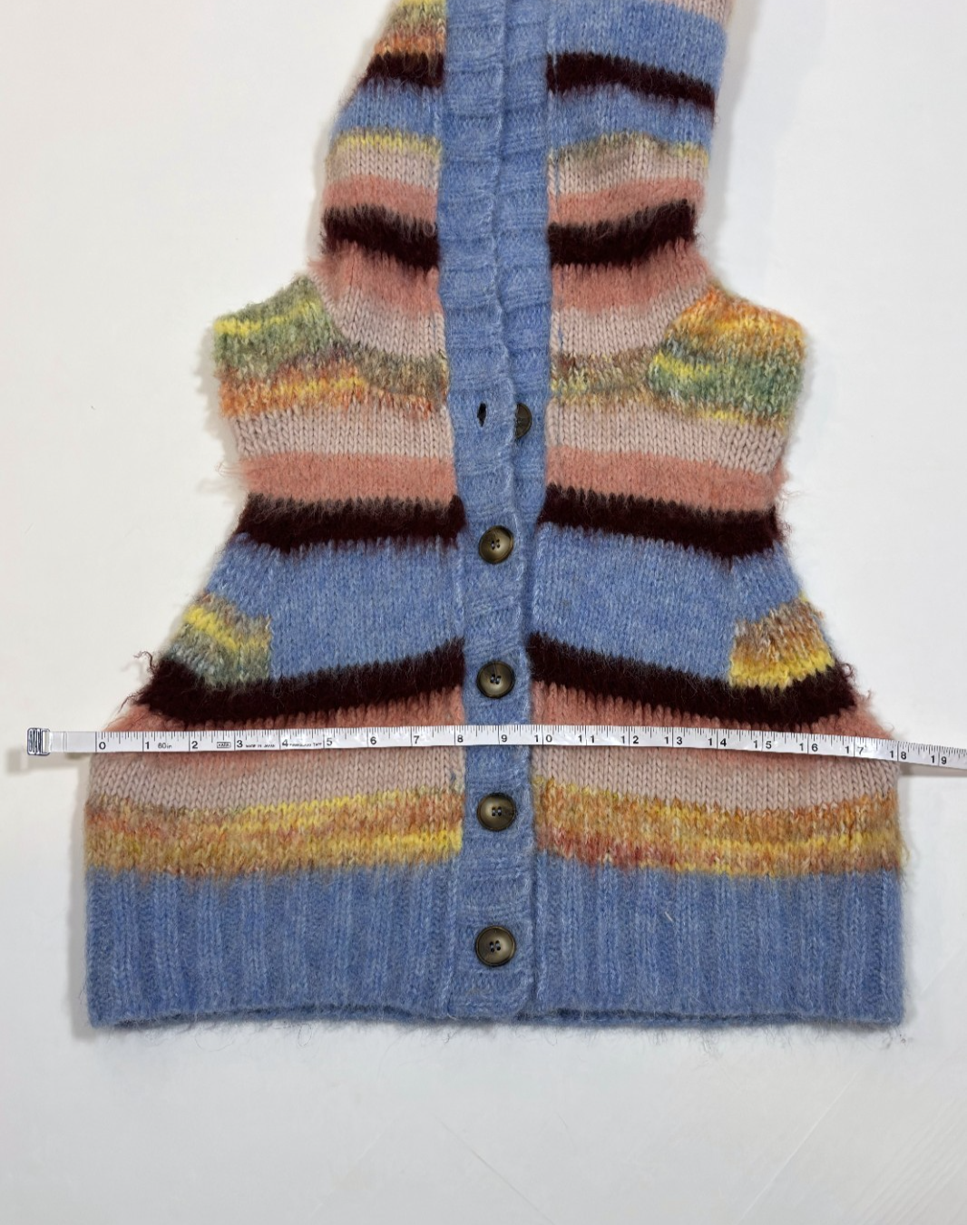 Free People Rosetta Knit Vest Pastel Stripe Hooded - S