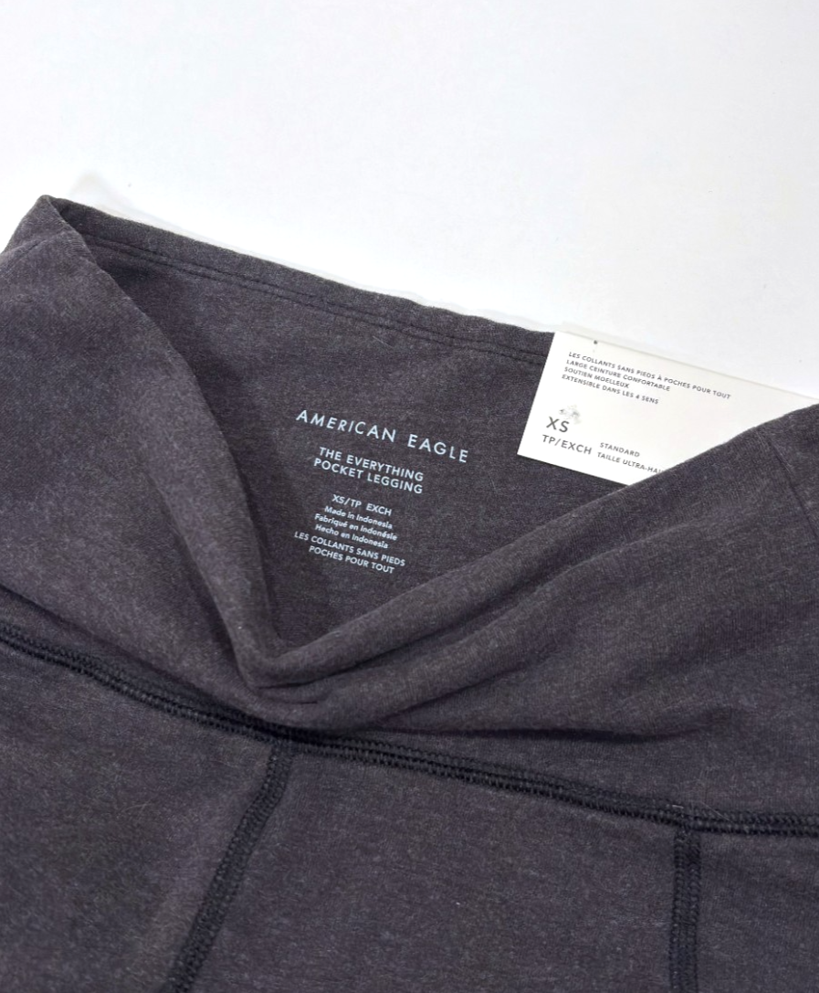 AE The Everything High-Waisted Pocket Legging Charcoal Grey - XS