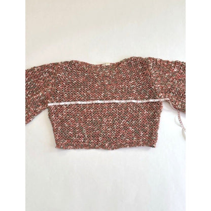 MOTH Salina Open Weave Cropped Crochet Sweater Anthropologie - S