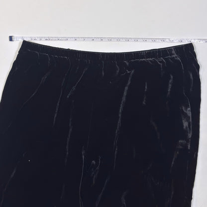 Eileen Fisher System Black Velvet Tapered Ankle Pants Elastic Waist - XL
