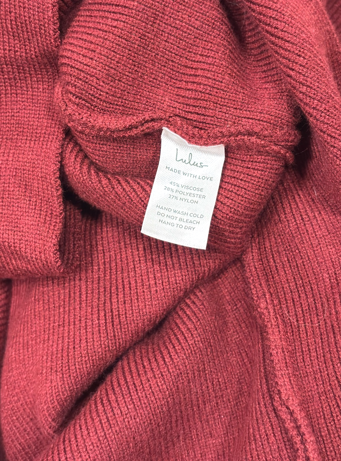 Lulu's Fall into Fashion Burgundy Dolman Sleeve Sweater Midi Dress - S