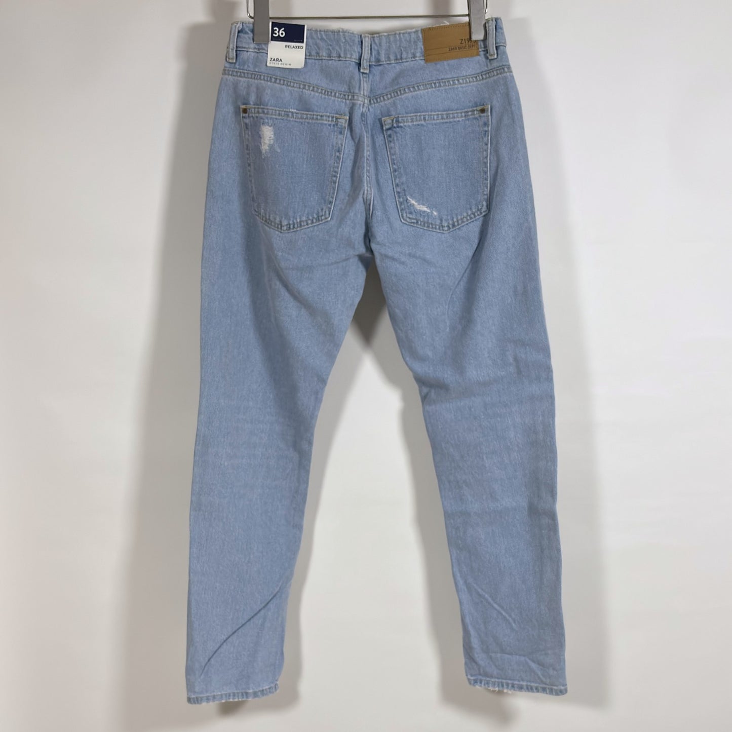 Zara Light Blue Side Stripe Relaxed Fit Jeans Denim - 4