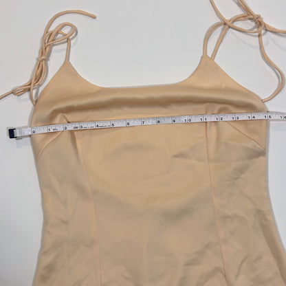 Nasty Gal Slinky Satin Mini Slip Dress Champange Low Back - 6