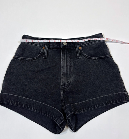 Abercrombie & Fitch Natural Rise Jean Shorts Black Denim - 28 / 6