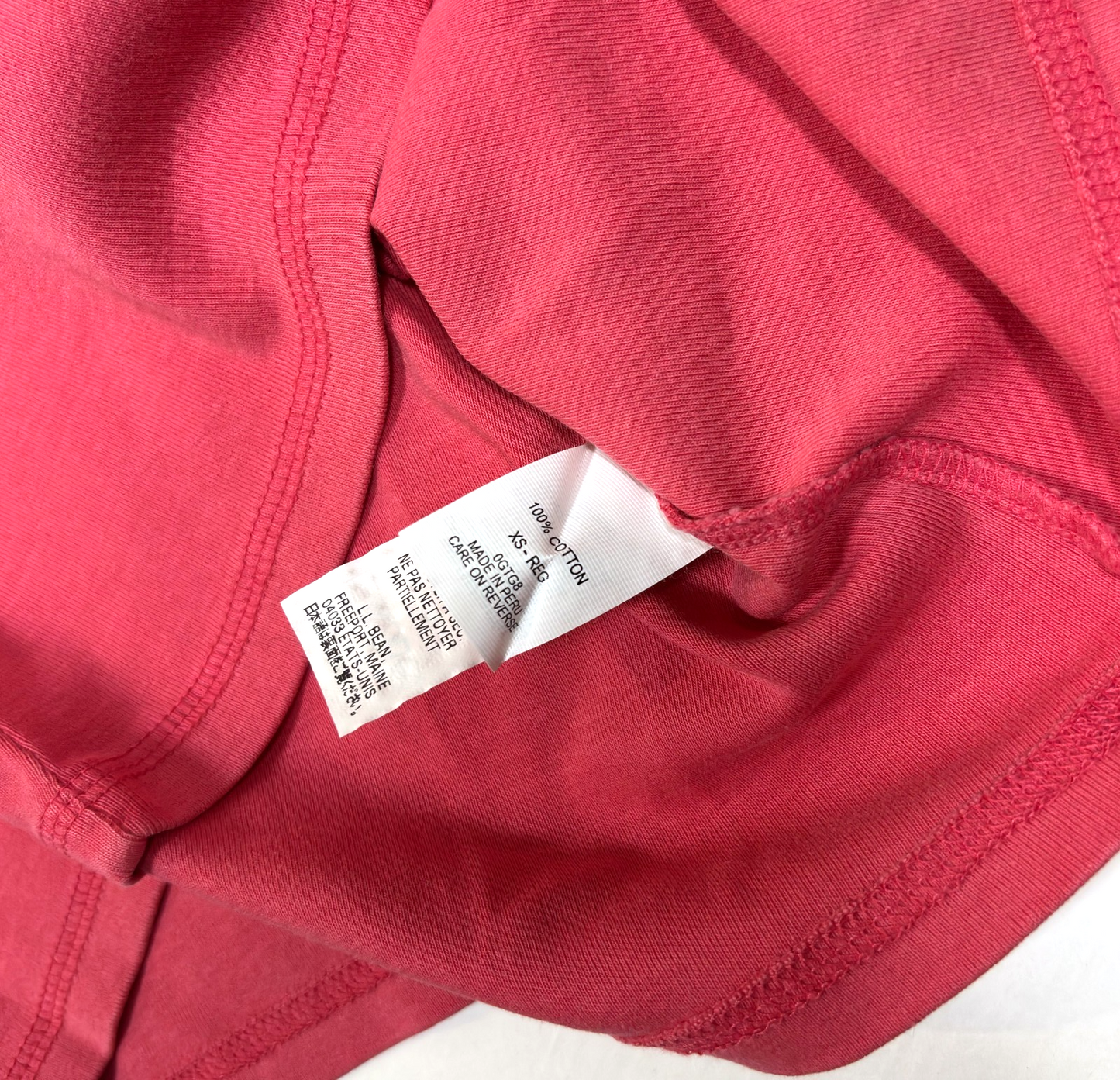 LL Bean Cotton Crewneck T-Shirt Short Sleeve Pink - XS