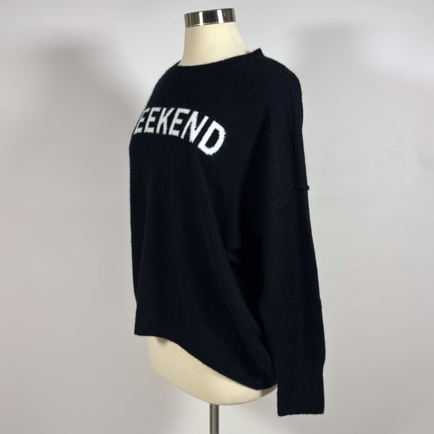 Vince Camuto The Perfect Weekend Oversized Sweater Black White - M