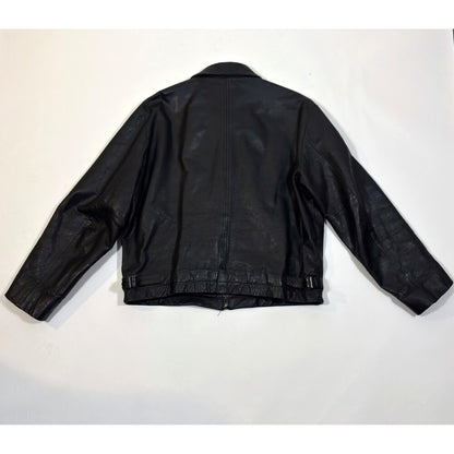 Vintage Banana Republic Leather Bomber Jacket Black Made In Korea - M