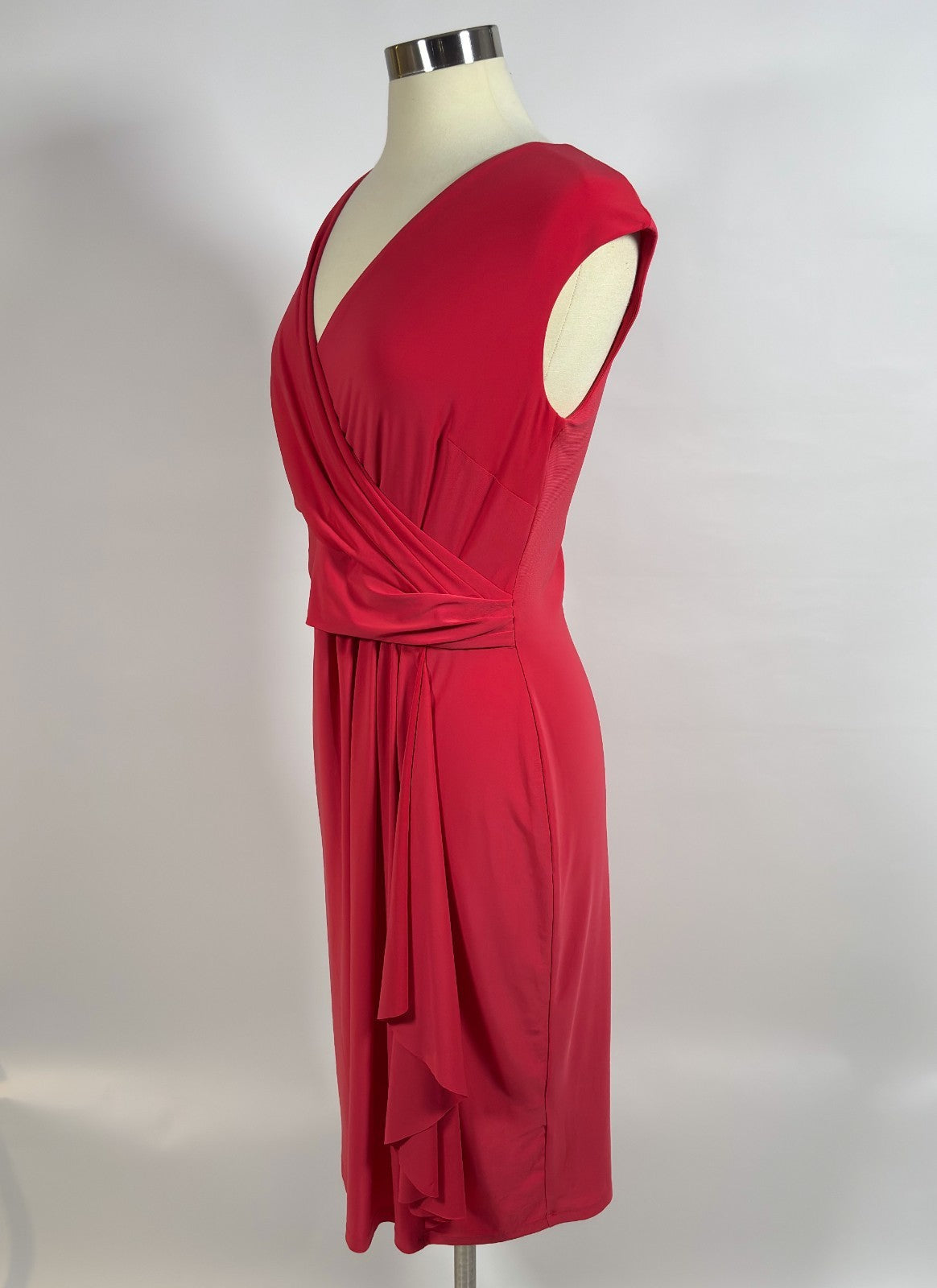 Chaps Fuchsia Pink Faux Wrap Dress - L