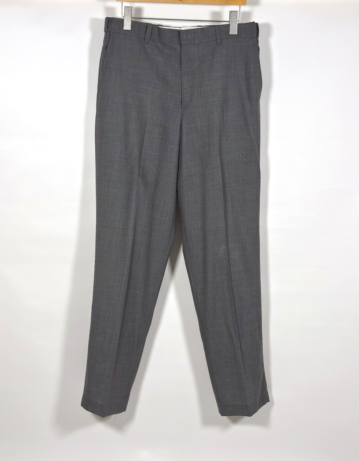 LL Bean Mens Wool Trouser Pants Grey - 34x34
