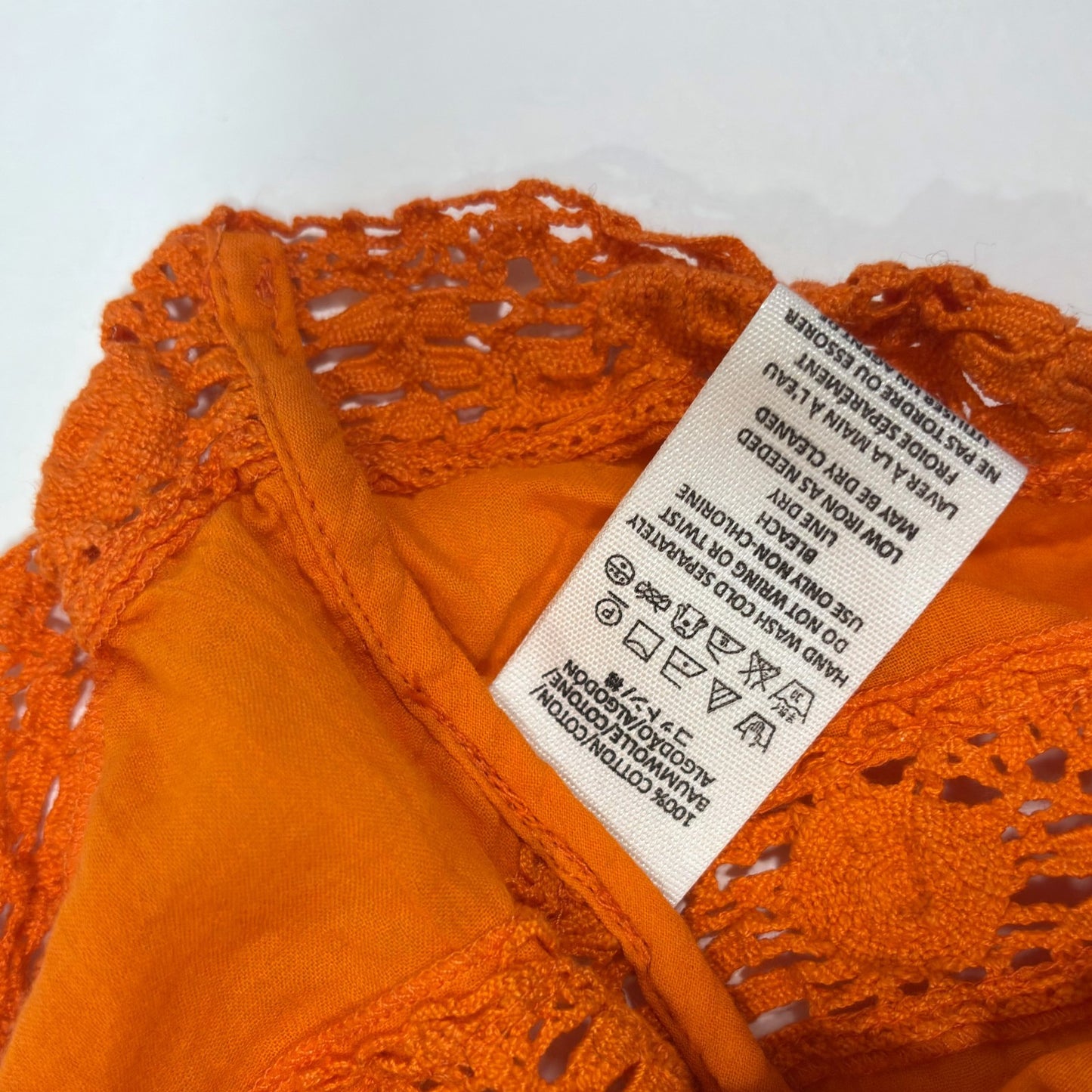 Free People Constant Crush Crochet Tank Top Orange - S