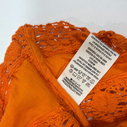 Free People Constant Crush Crochet Tank Top Orange - S