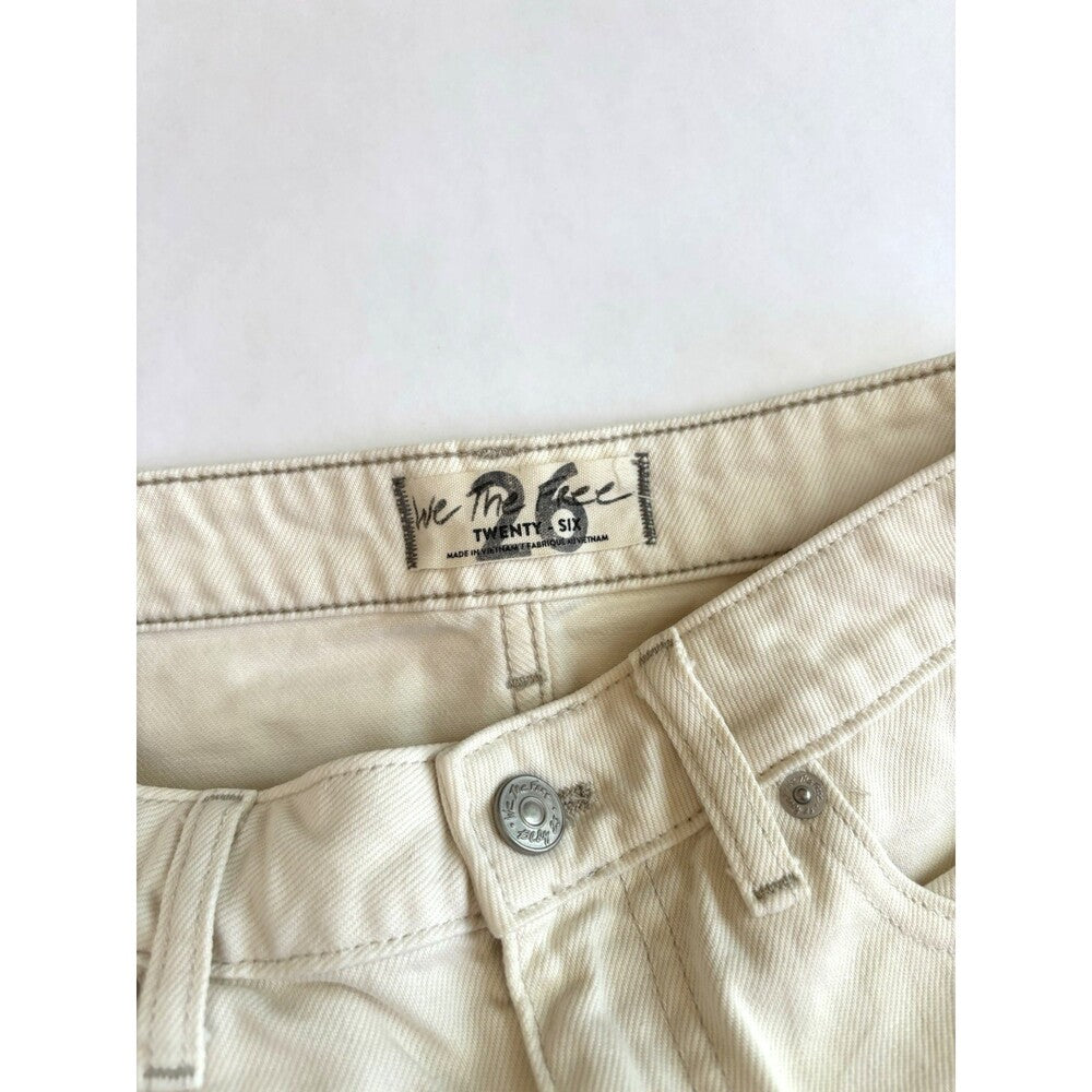 Free People Bailey Denim Jean Skirt Raw Hem White - 26