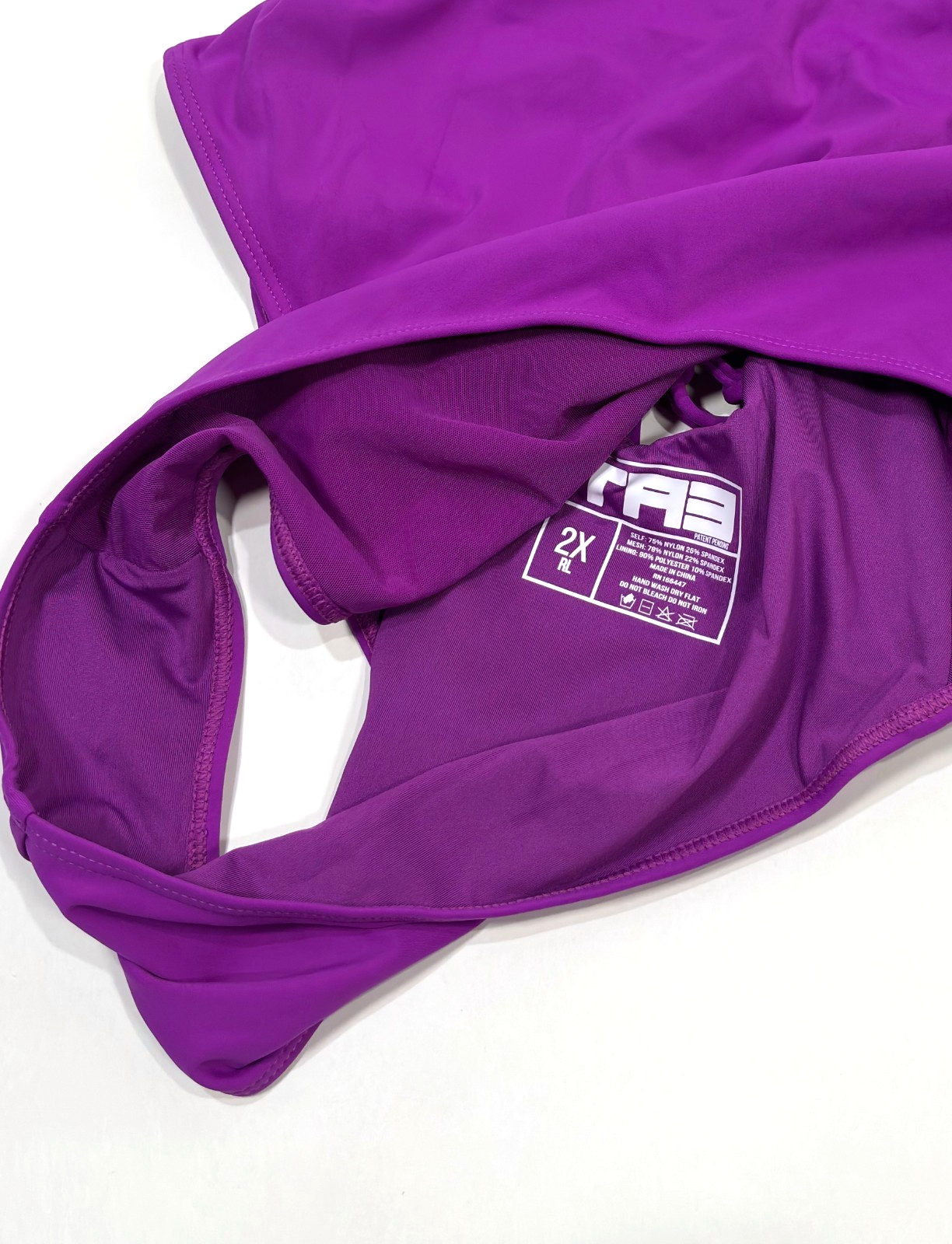 TA3 High Cut Plungey Shapewear Swimsuit Orchid Purple - 2X