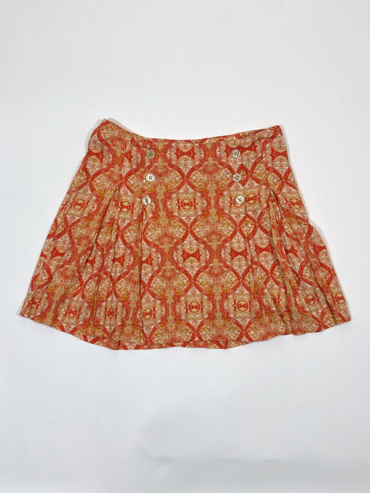 Free People Lover's Lane Mini Skirt Orange Poppy Peach - 4