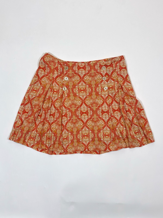 Free People Lover's Lane Mini Skirt Orange Poppy Peach - 4