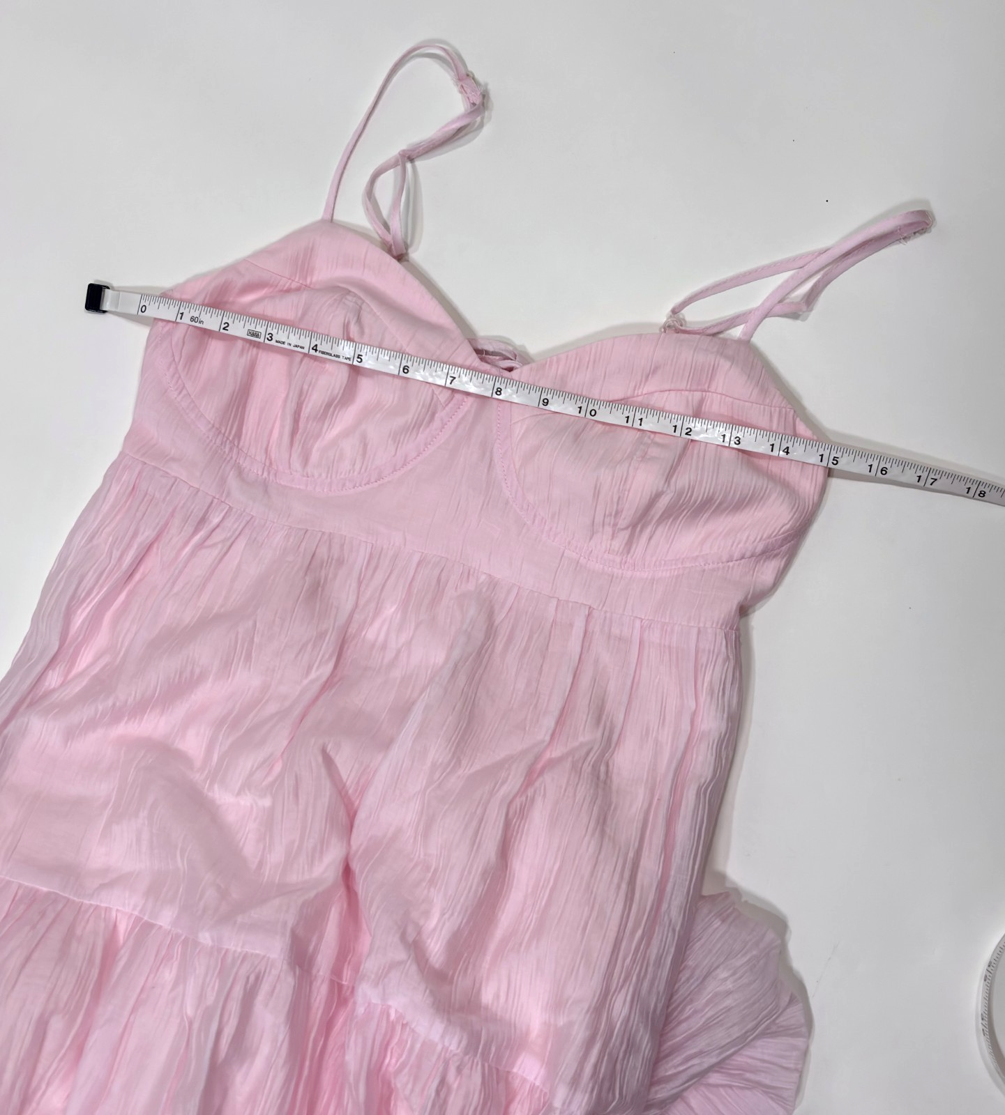 Listicle Light Pink Sleeveless Tiered Maxi Dress Open Back - M