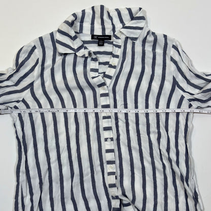 INC International Concepts Blue Striped Long-Sleeve Button Down Shirt - L