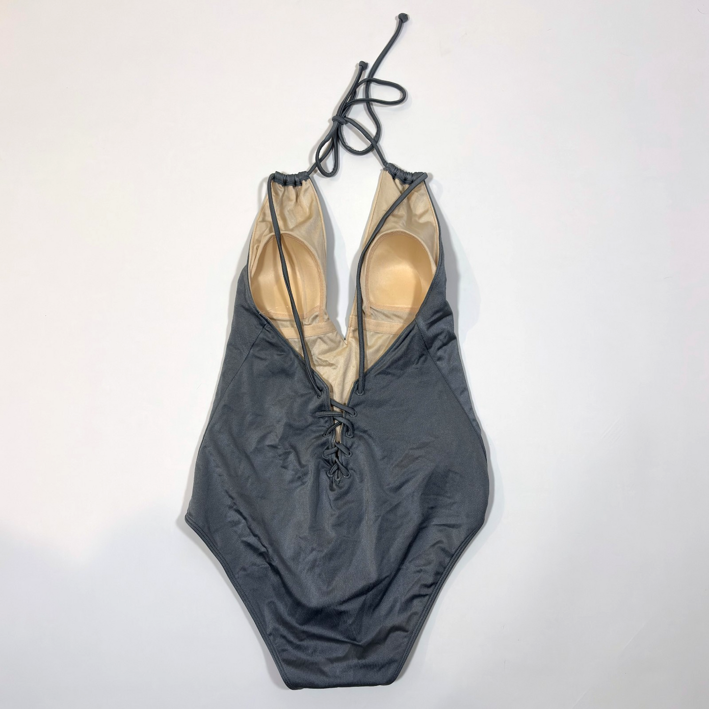 LA Hearts One Piece Swimsuit Dusk Gray Blue NEW - M