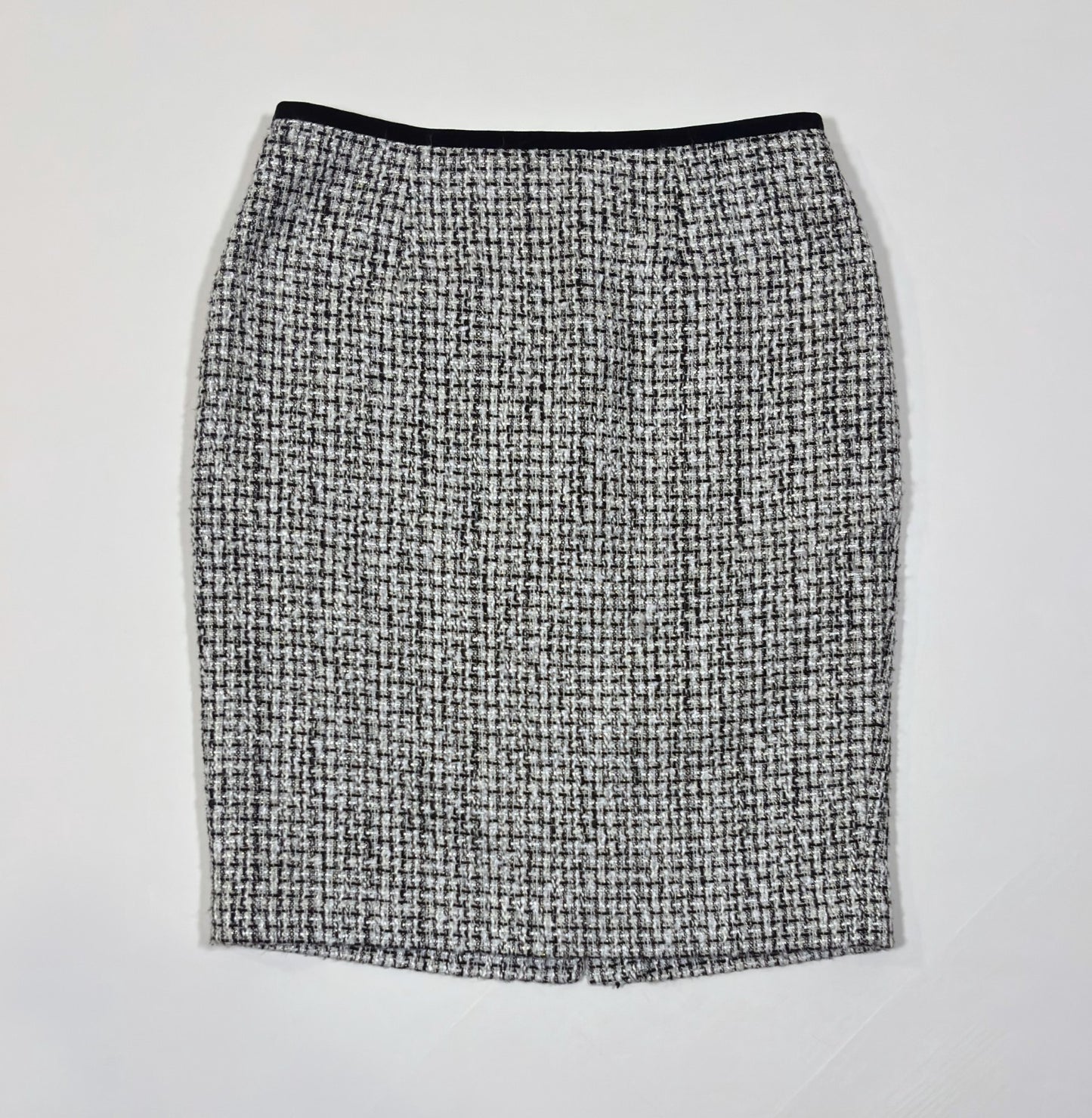 Calvin Klein Tweed Knit Pencil Skirt Black White - 2P