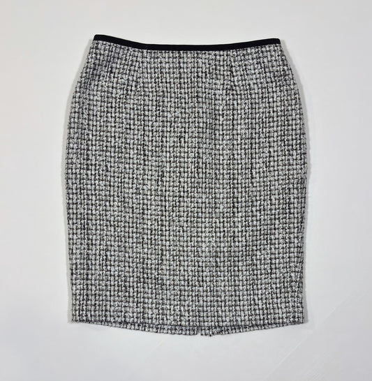 Calvin Klein Tweed Knit Pencil Skirt Black White - 2P