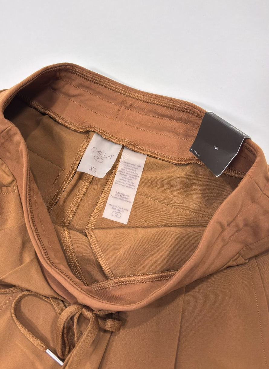 Calia TrueLight Wide Leg Pants Rocky Mountain Brown Mid Rise - XS