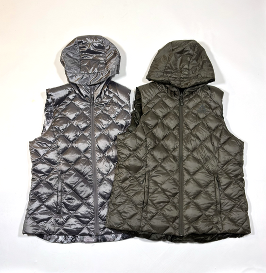 GERRY Reversible Hooded Quilted Puffer Down Vests - Lot of 2 - L