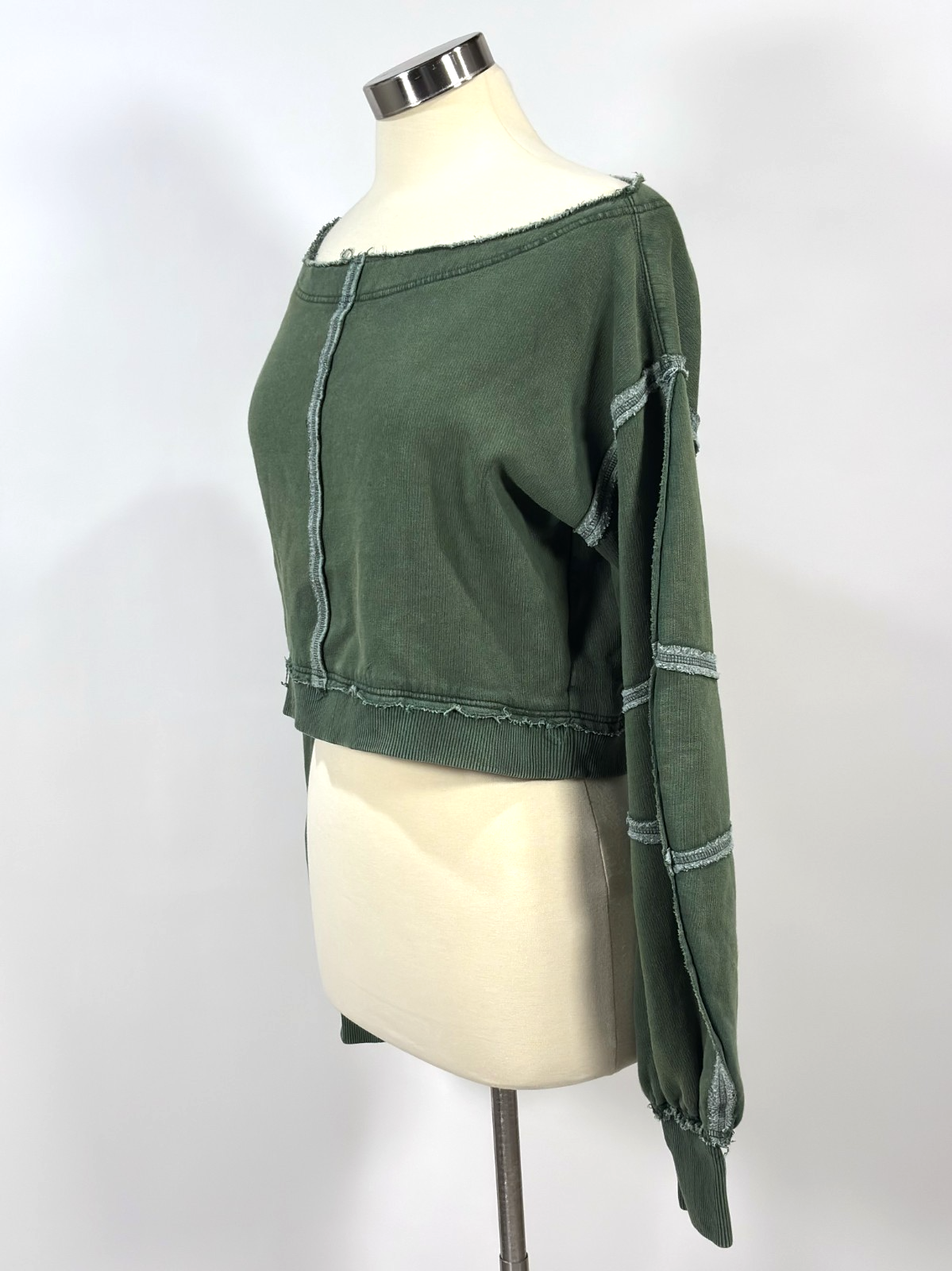 Free People All That Sweatshirt Forest Olive Green - S