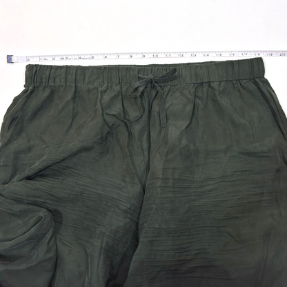 Eileen Fisher System Silk Wide-Leg Crop Pants Dark Forest Green - XL