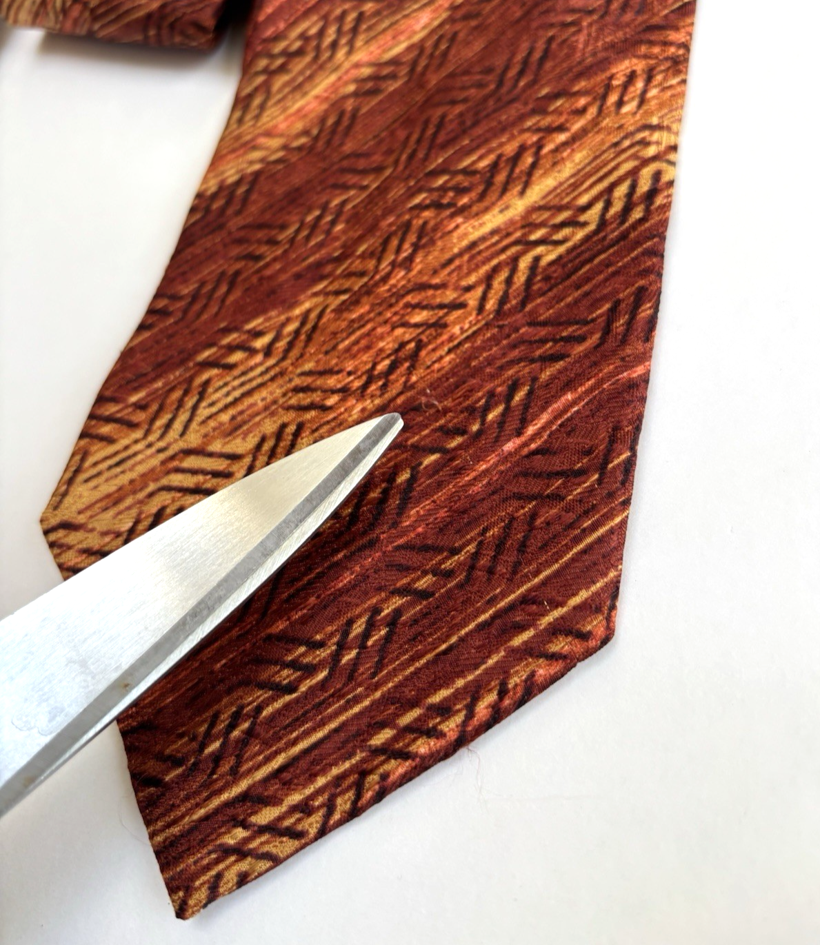 Ermenegildo Zegna Silk Neck Tie Sunset Red Yellow Vintage Italy 3.75"