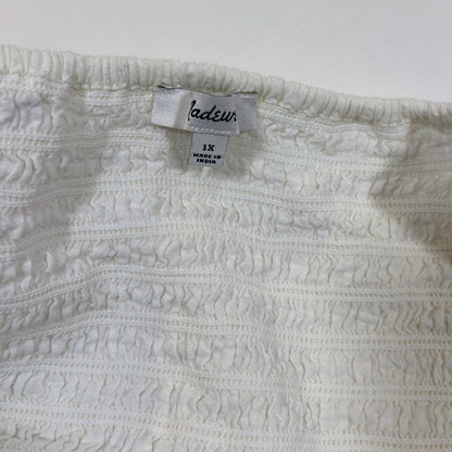Madewell Rosalie Peplum Tie Strap Tank Top Blouse White Eyelet - 1X