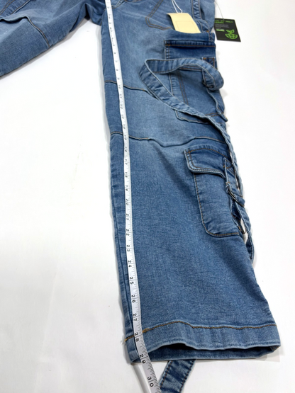 Love Trends Cargo Side Strap Utility Pocket Jeans - 9