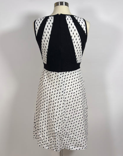 Ivanka Trump A Line Dress Black White - 10