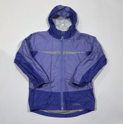 LL Bean Rain Coat Jacket Windbreaker Hoodie Blue - Kids 10-12