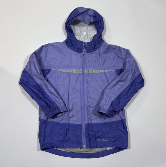 LL Bean Rain Coat Jacket Windbreaker Hoodie Blue - Kids 10-12