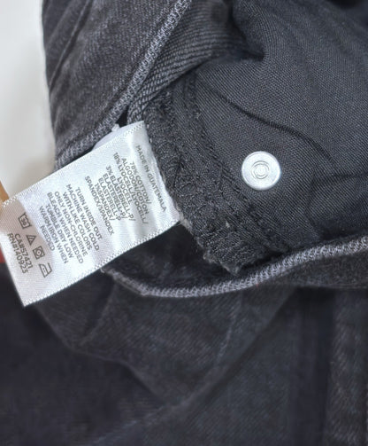 Loft The Wide Leg Black Raw Hem Denim Jeans - 0/25