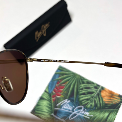 Maui Jim Noni Polarized Aviator Sunglasses Tortoise with Gold