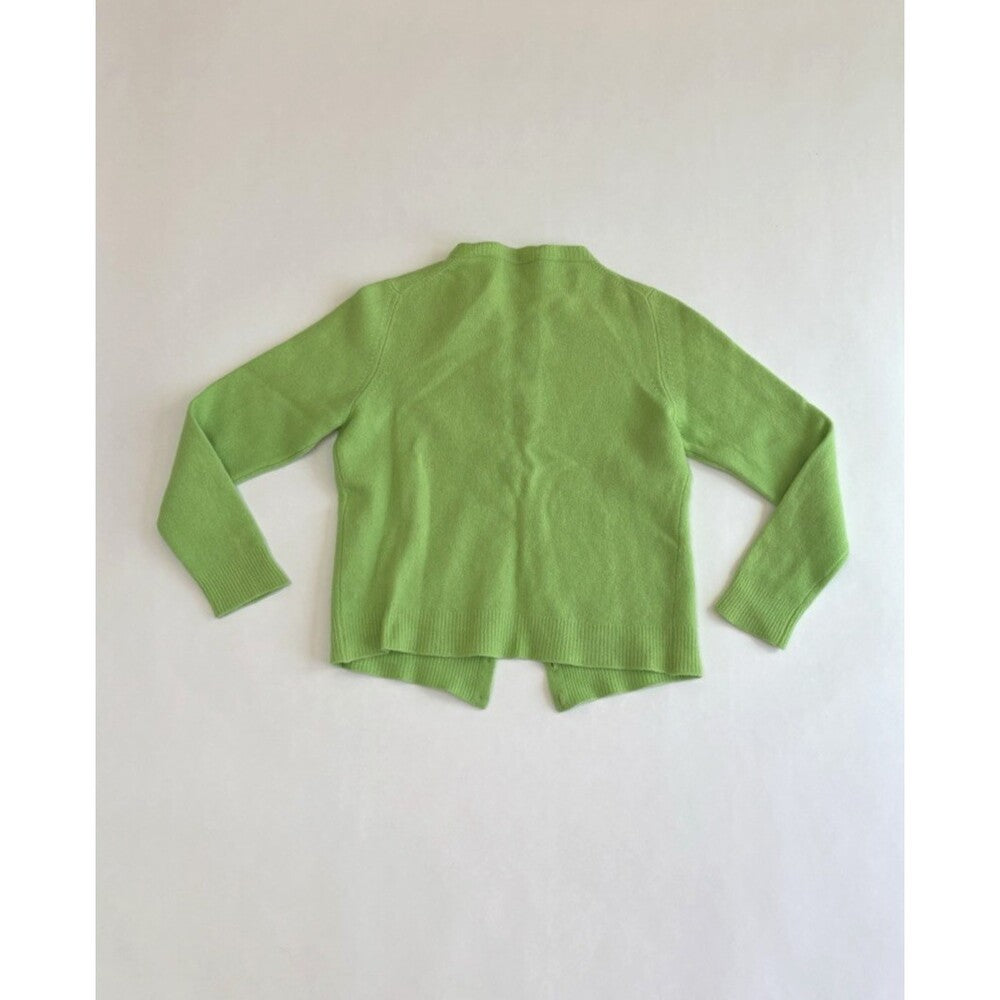 Valentino Rama by Deborah Cashmere Cardigan Sweater Italy Lime Green - XS/S