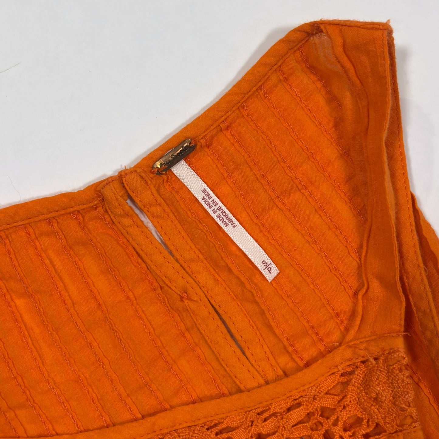 Free People Constant Crush Crochet Tank Top Orange - S