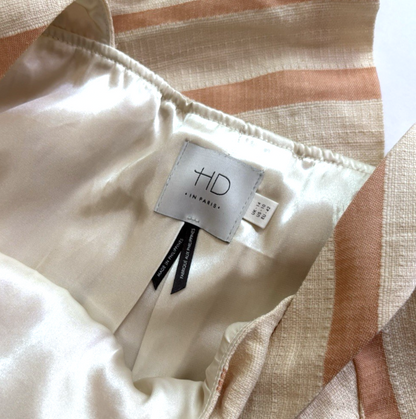 Anthropologie HD Paris Sleeveless Blouse Tank Chevron Peach Cream - 10