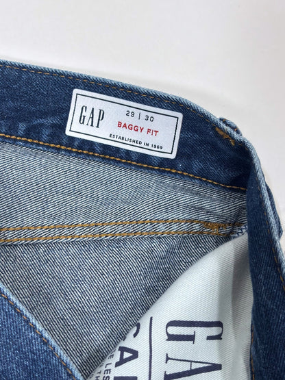 Gap Baggy Fit Dark Wash High Rise Mom Jeans Straight Leg - 29